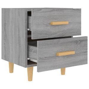Nachttische 2er Set Grau Sonoma 40x35x47,5 cm