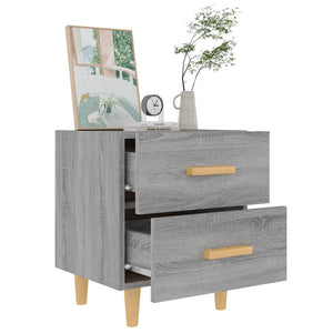 Nachttische 2er Set Grau Sonoma 40x35x47,5 cm