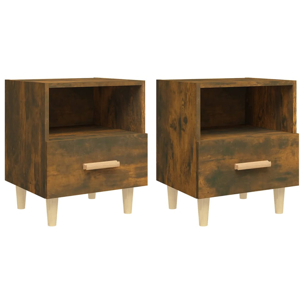 vidaXL Nightstands 2 pcs Smoked Oak 40x35x47 cm