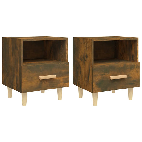 Nachttische 2er Set Räuchereiche 40x35x47 cm