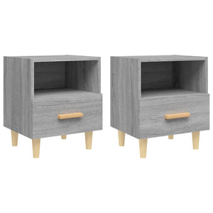 Nachttische 2er Set Grau Sonoma 40x35x47 cm