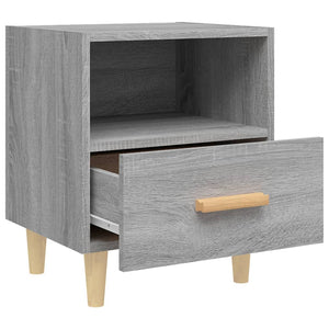 Nachttische 2er Set Grau Sonoma 40x35x47 cm