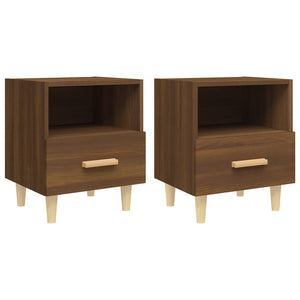 Nachttische 2er Set Braun Eichenoptik