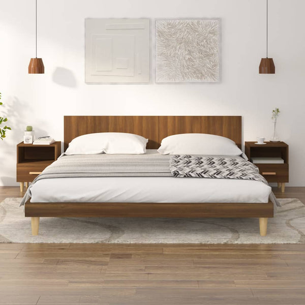 Nachttische 2er Set Braun Eichenoptik