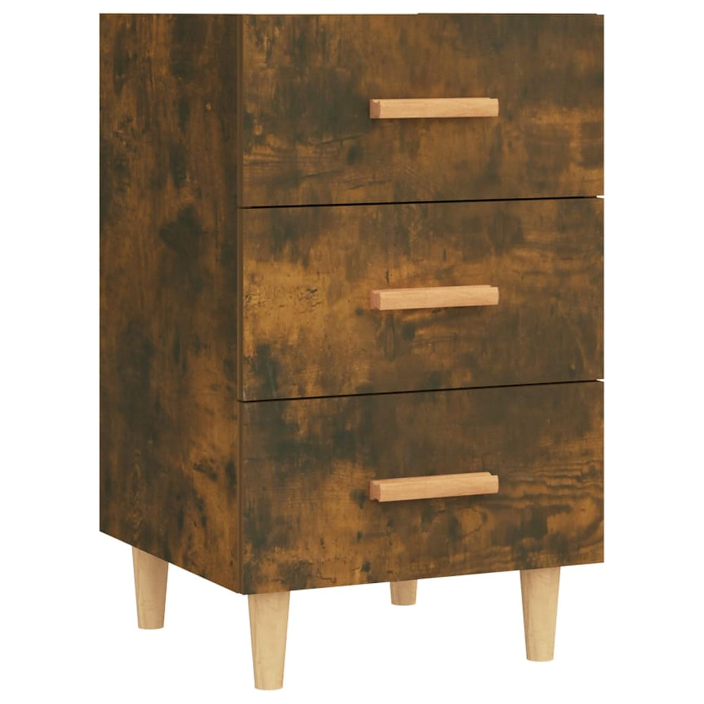 vidaXL Nightstand Smoked Oak 40x40x66 cm Engineered Wood
