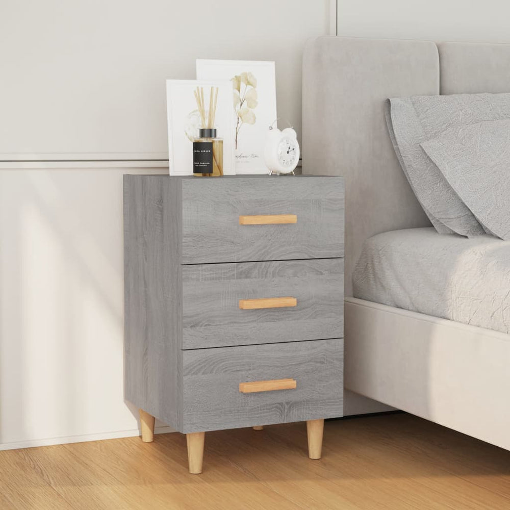vidaXL Nightstand Gray Sonoma 40x40x66 cm Engineered Wood