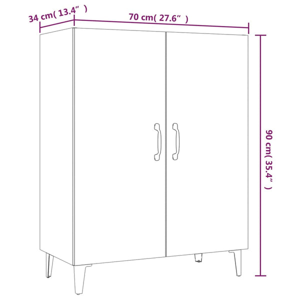 Sideboard Braun Eichen-Optik 70x34x90 cm