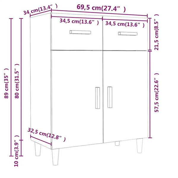 Sideboard Räuchereiche 69,5 cm