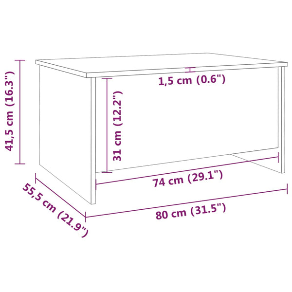 Couchtisch Grau Sonoma 80x55,5 cm