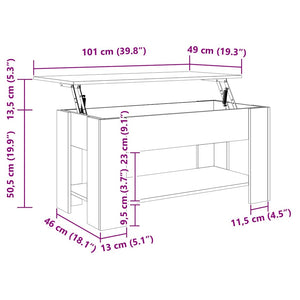 Couchtisch Grau Sonoma 101x49x52 cm