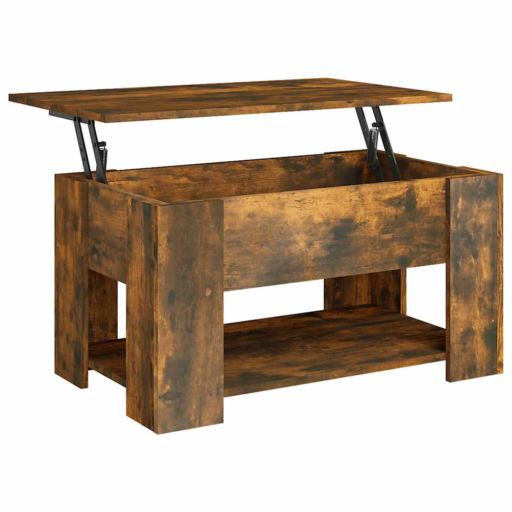 vidaXL Coffee Table Smoked Oak 79x49x41 cm Engineered Wood