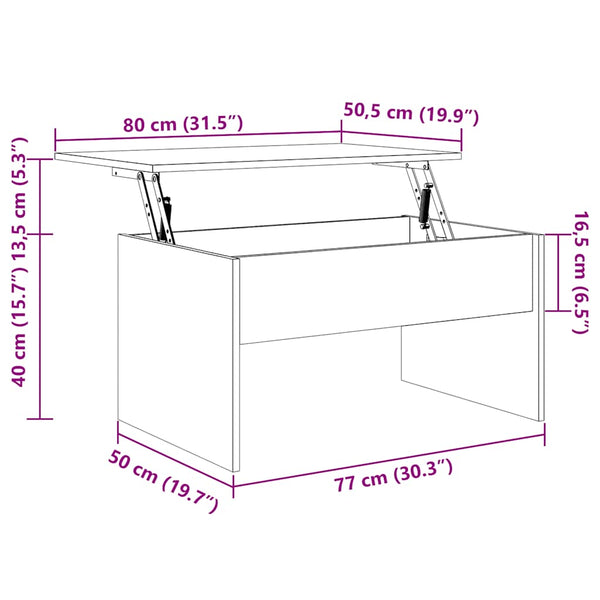Couchtisch Braun Eichen-Optik 80x50,5 cm