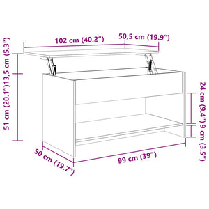 Couchtisch Eichenoptik Braun 102x50 cm