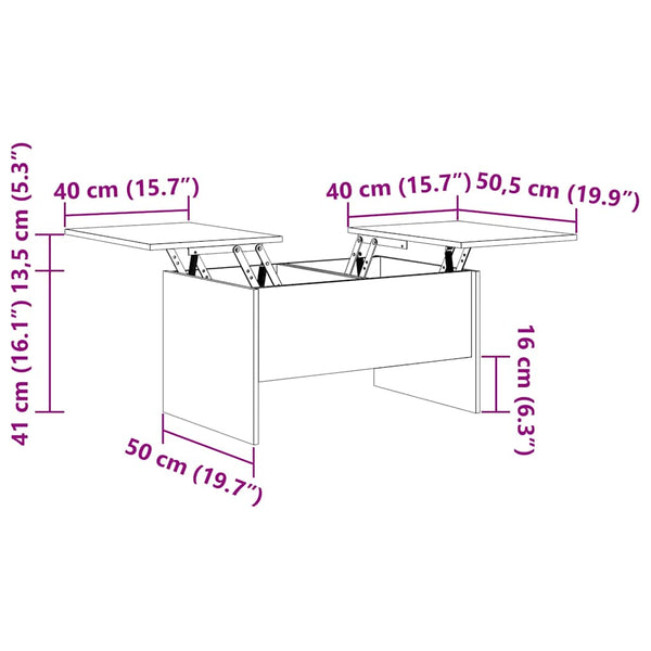 Couchtisch Braun Eichen-Optik 80x50 cm