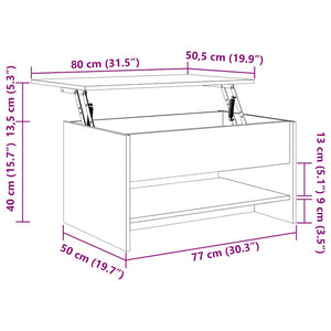 Couchtisch Grau Sonoma 80x50 cm