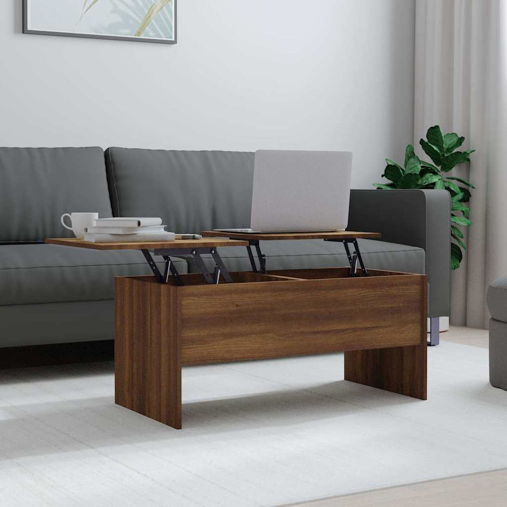 vidaXL Coffee Table Brown Oak Look 102x50.5x46.5 cm Engineered Wood