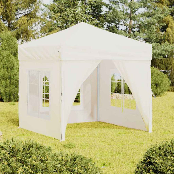 Faltbares Partyzelt Creme 2x2 m mit Seitenwänden