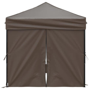 vidaXL Tente de réception pliable avec parois latérales Taupe 2x2 m