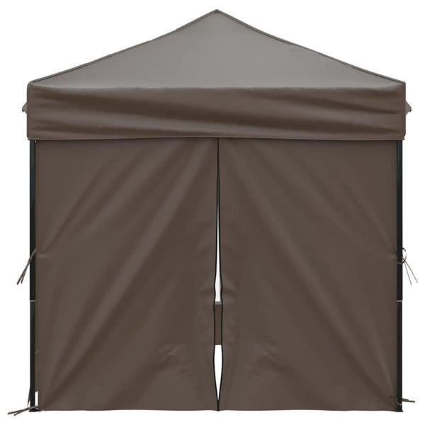 vidaXL Tente de réception pliable avec parois latérales Taupe 2x2 m