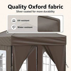 vidaXL Tente de réception pliable avec parois latérales Taupe 2x2 m