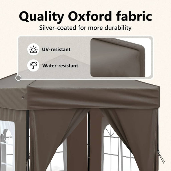 vidaXL Tente de réception pliable avec parois latérales Taupe 2x2 m