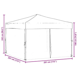 Creme Faltbares Partyzelt 3x3 m