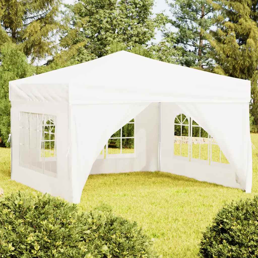 Faltbares Partyzelt mit Seitenwänden 3x3 m, Weiß