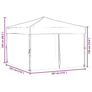 vidaXL Tente de réception pliable avec parois latérales taupe 3x3 m