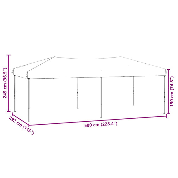 Faltbares Partyzelt mit Seitenwänden Creme 3x6 m