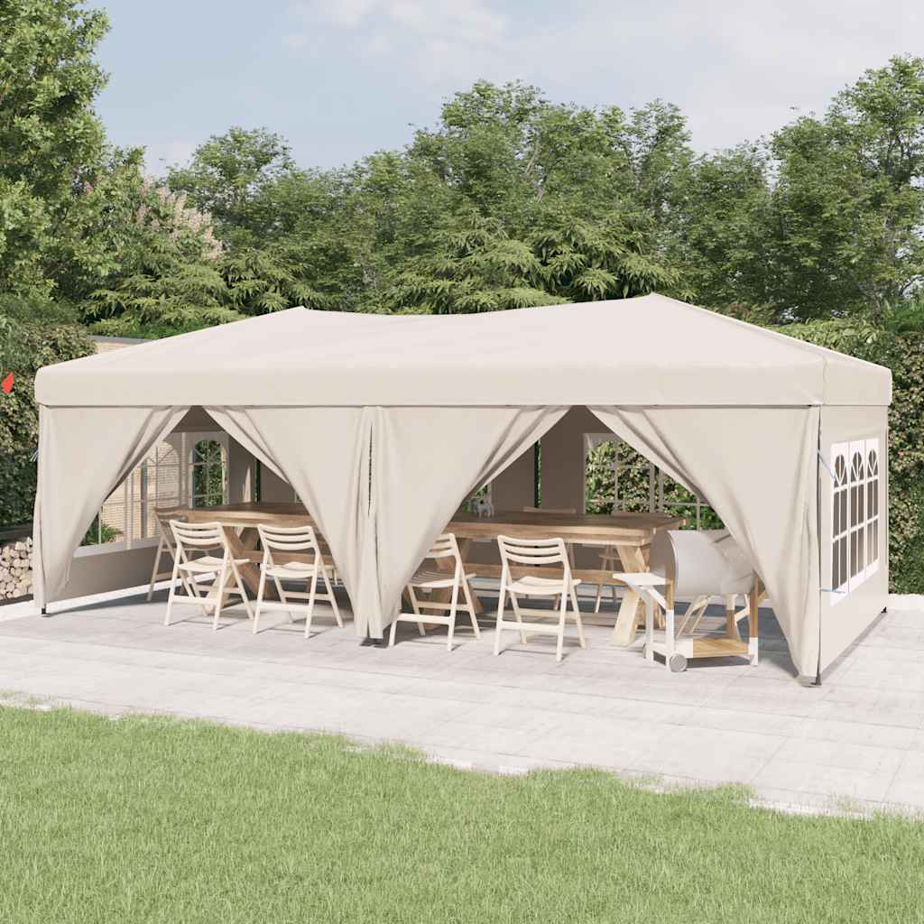 Faltbares Partyzelt mit Seitenwänden Creme 3x6 m