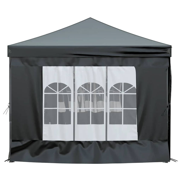Faltbares Partyzelt Schwarz 3x6 m mit Seitenwänden
