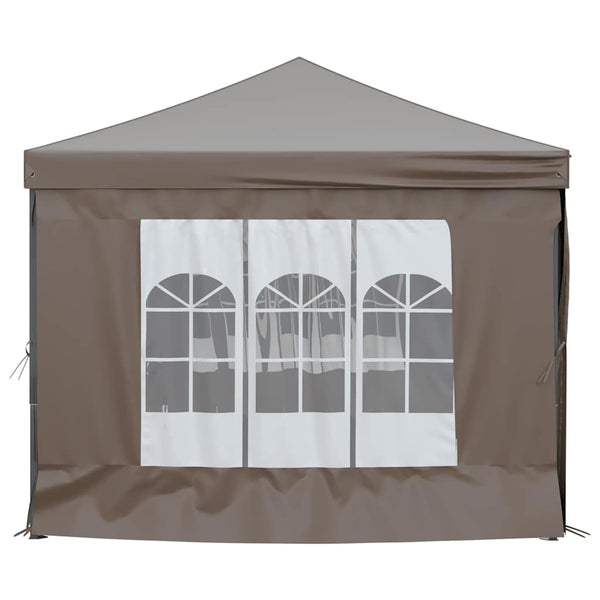Faltbares Partyzelt 3x6 m Taupe mit Seitenwänden