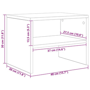 Nachttisch Grau Sonoma 40x30x30 cm