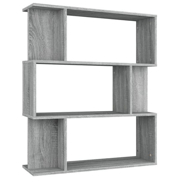 Bücherregal Raumteiler Grau Sonoma 80x96 cm