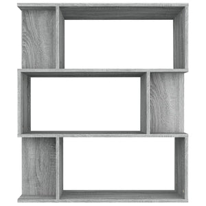 Bücherregal Raumteiler Grau Sonoma 80x96 cm
