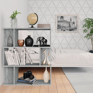 Bücherregal Raumteiler Grau Sonoma 80x96 cm