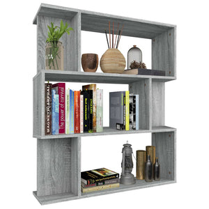 Bücherregal Raumteiler Grau Sonoma 80x96 cm