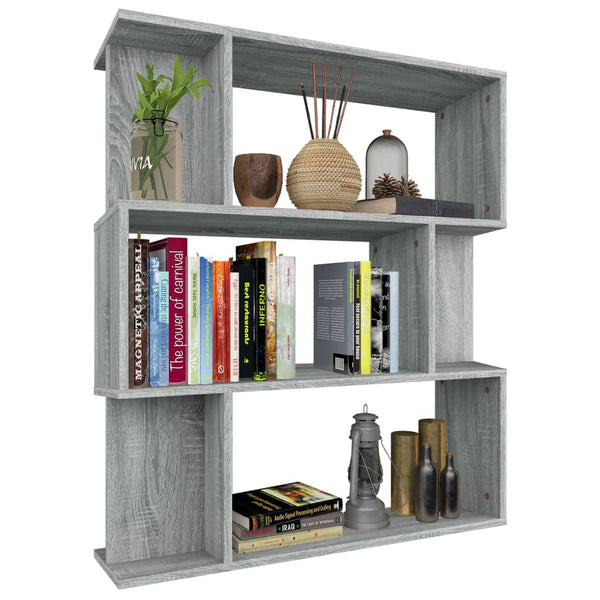 Bücherregal Raumteiler Grau Sonoma 80x96 cm
