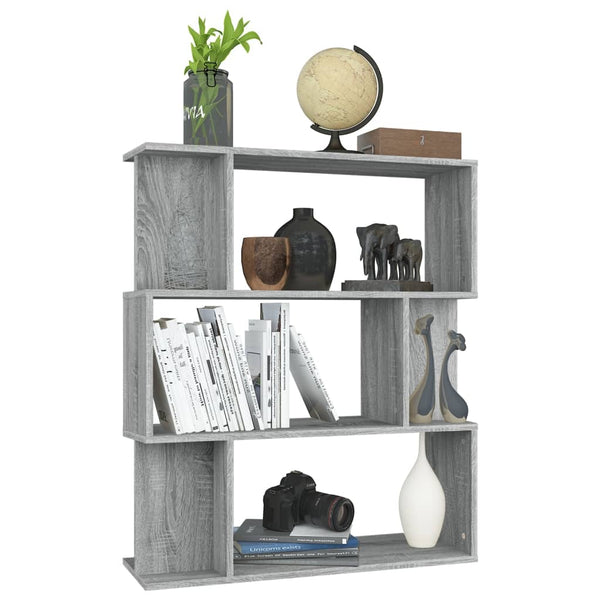 Bücherregal Raumteiler Grau Sonoma 80x96 cm