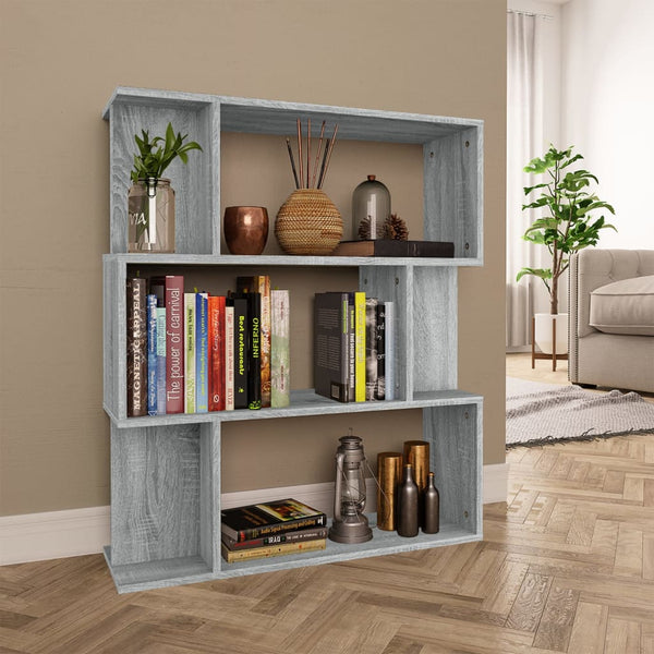 Bücherregal Raumteiler Grau Sonoma 80x96 cm