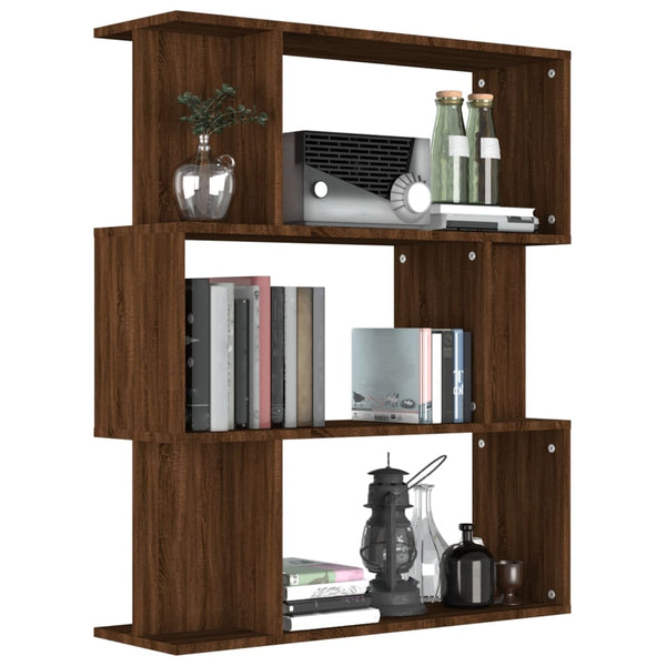 Bücherregal Raumteiler Braun Eiche 80x96 cm