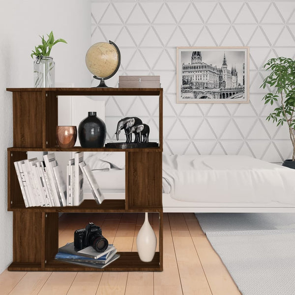 Bücherregal Raumteiler Braun Eiche 80x96 cm