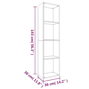 Bücherschrank Räuchereiche 36x30x143cm