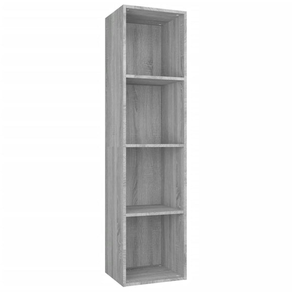 Grauer Bücherschrank/TV-Schrank Sonoma