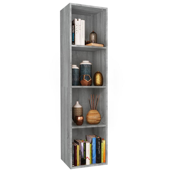 Grauer Bücherschrank/TV-Schrank Sonoma