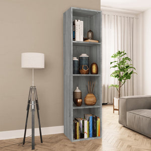 Grauer Bücherschrank/TV-Schrank Sonoma