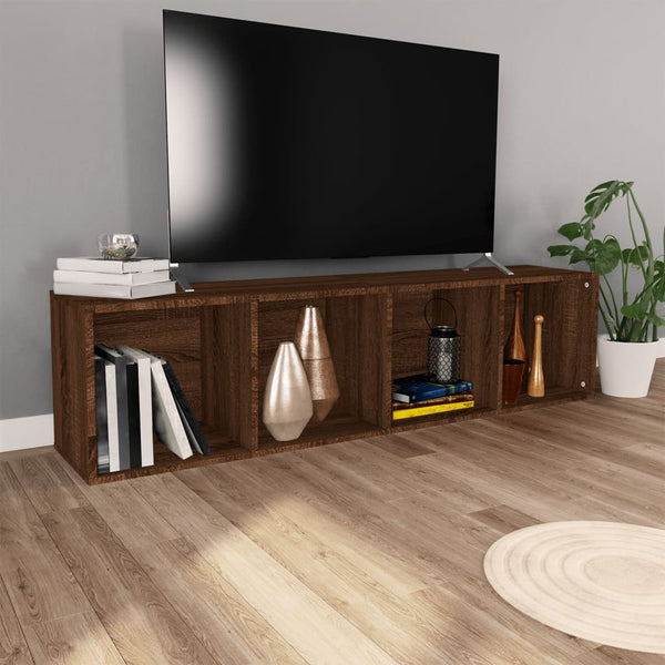 Bücherschrank TV-Schrank Braun Eiche 36x30x143 cm