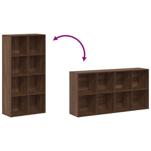 Bücherregal Sideboard Braun Eiche 66x130 cm