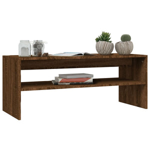vidaXL Table basse marron aspect chêne 100x40x40 cm Bois d'ingénierie