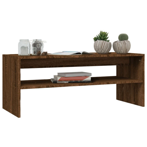 vidaXL Table basse marron aspect chêne 100x40x40 cm Bois d'ingénierie